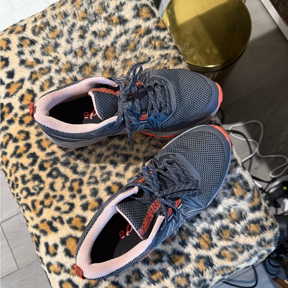 Asics Women's Charcoal and Coral Sneakers
